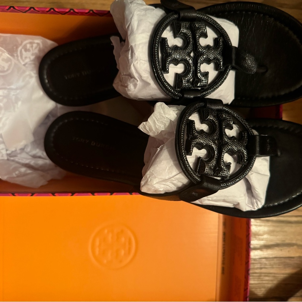 Tory Burch Black Leather Sandals
